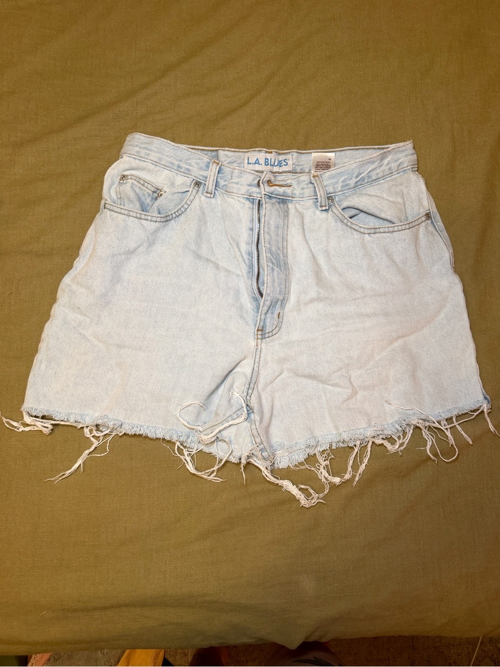 L.A. Blues Light Blue Distressed High-Rise Denim Shorts
